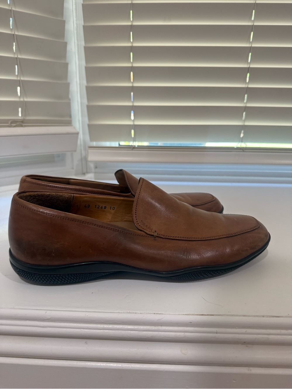 Men's Brown Leather Slip-On Driving Loafers